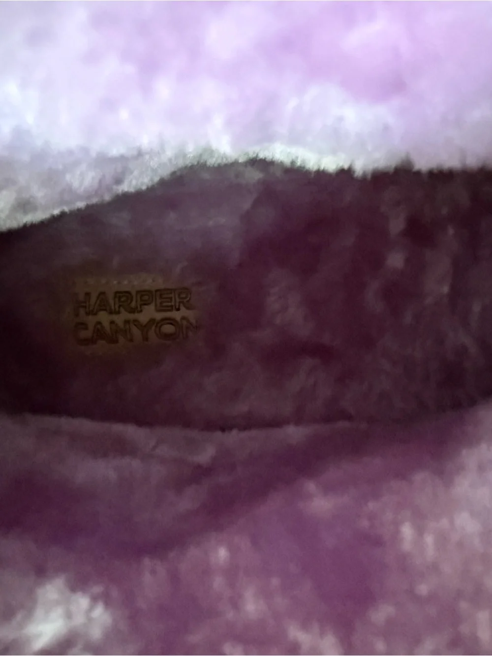 Harper Canyon Purple Heart-Print Cozy Ankle Slippers